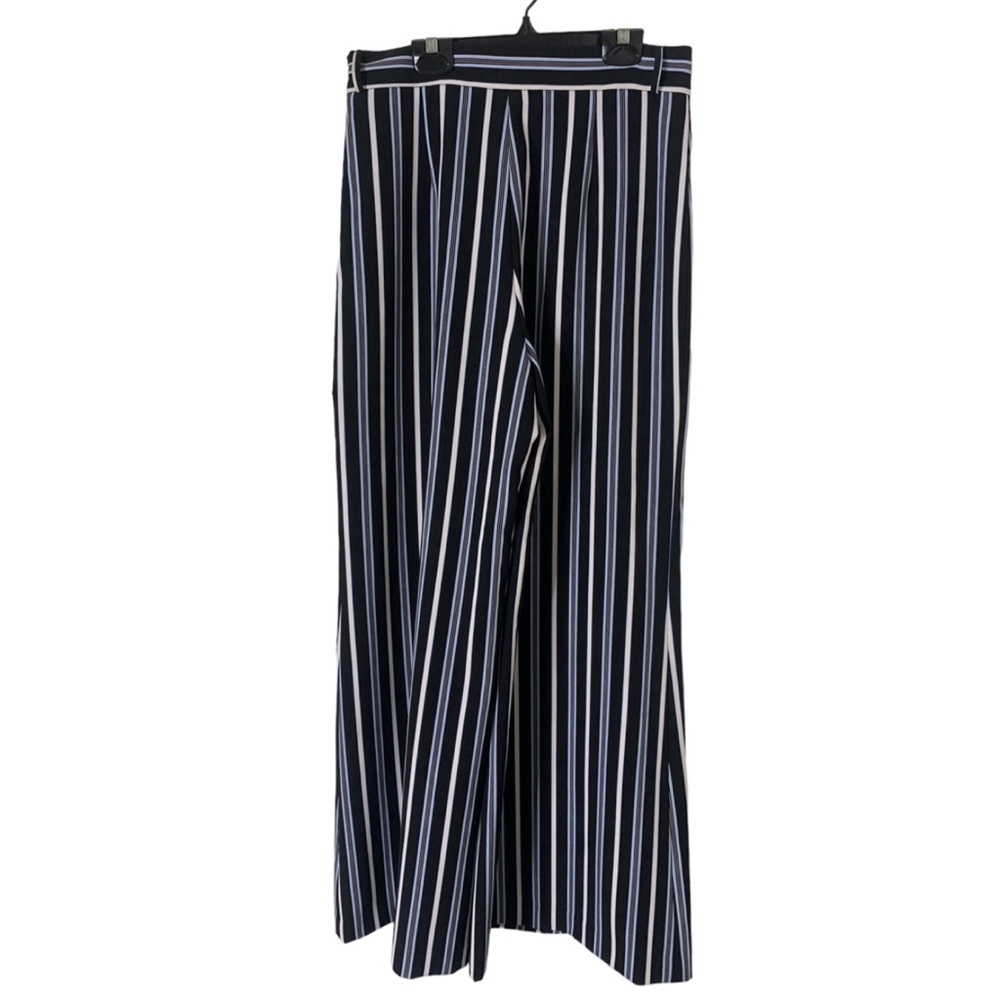 Wide Leg Navy and White Striped Pants